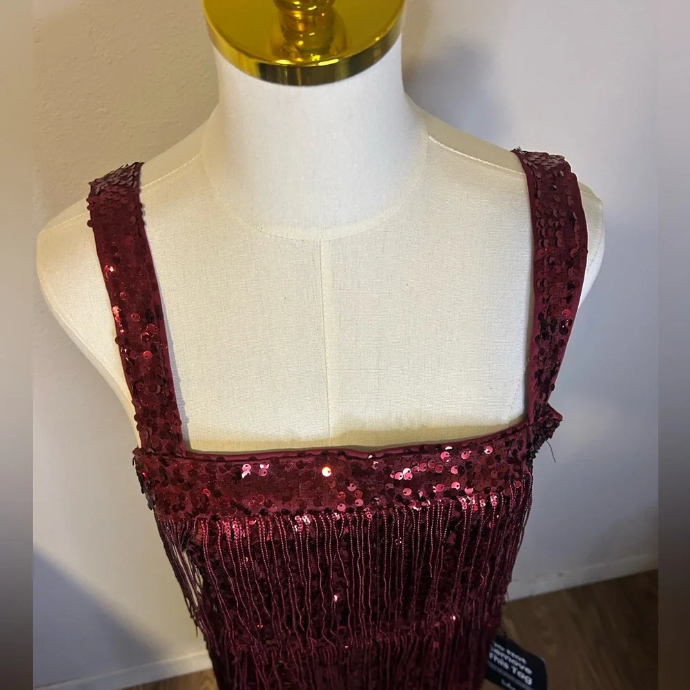 Lulu's Burgundy Dress with Deep Red Lining - Picture 5 of 11